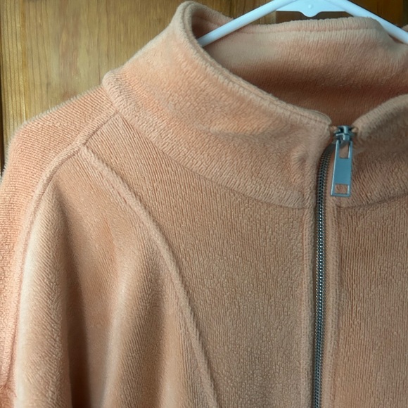 Urban Outfitters Size Large Orange Fleece Zip-Up - Picture 3 of 4
